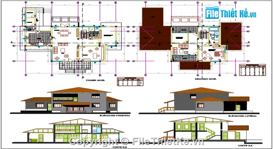 kiến trúc nhà ở,cad nhà,nhà miền quê